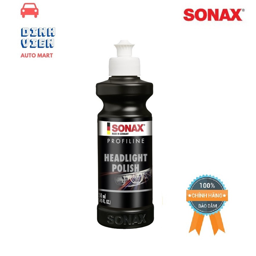 { Phục hồi bề mặt nhưa đèn pha ô tô }.Kem Xoá Xước Đánh Bóng chóa Đèn SONAX Headlight Polish 250ml 276141