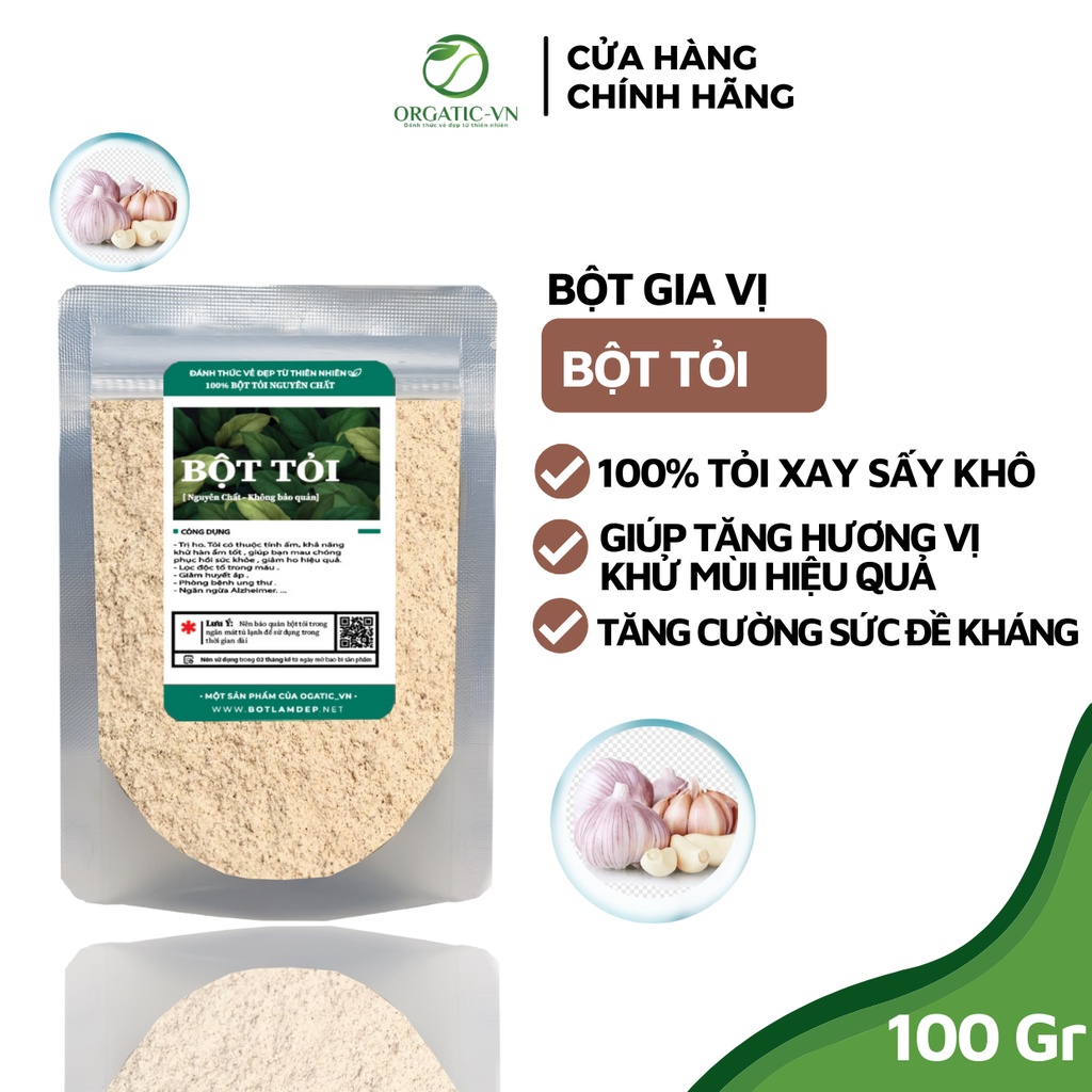 Bột Tỏi nguyên chất ướp thịt thơm ngon siêu sạch tăng sức đề kháng 100Gr