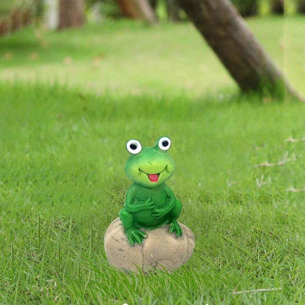 YIYU 1 Mô Hình Con Ếch Và Sâu Mini Bằng Nhựa Resin Trang Trí Chậu Cây Bonsai