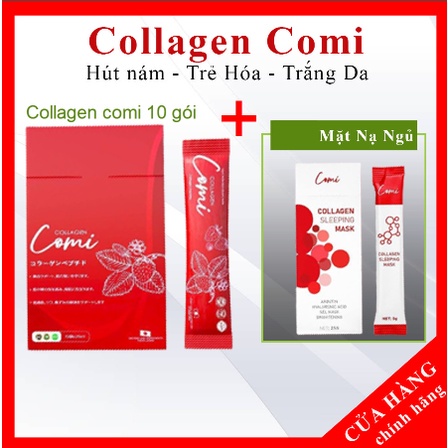 Combo 3 hộp nước uống collagen dâu tây Comi, giúp da trắng sáng mờ nám