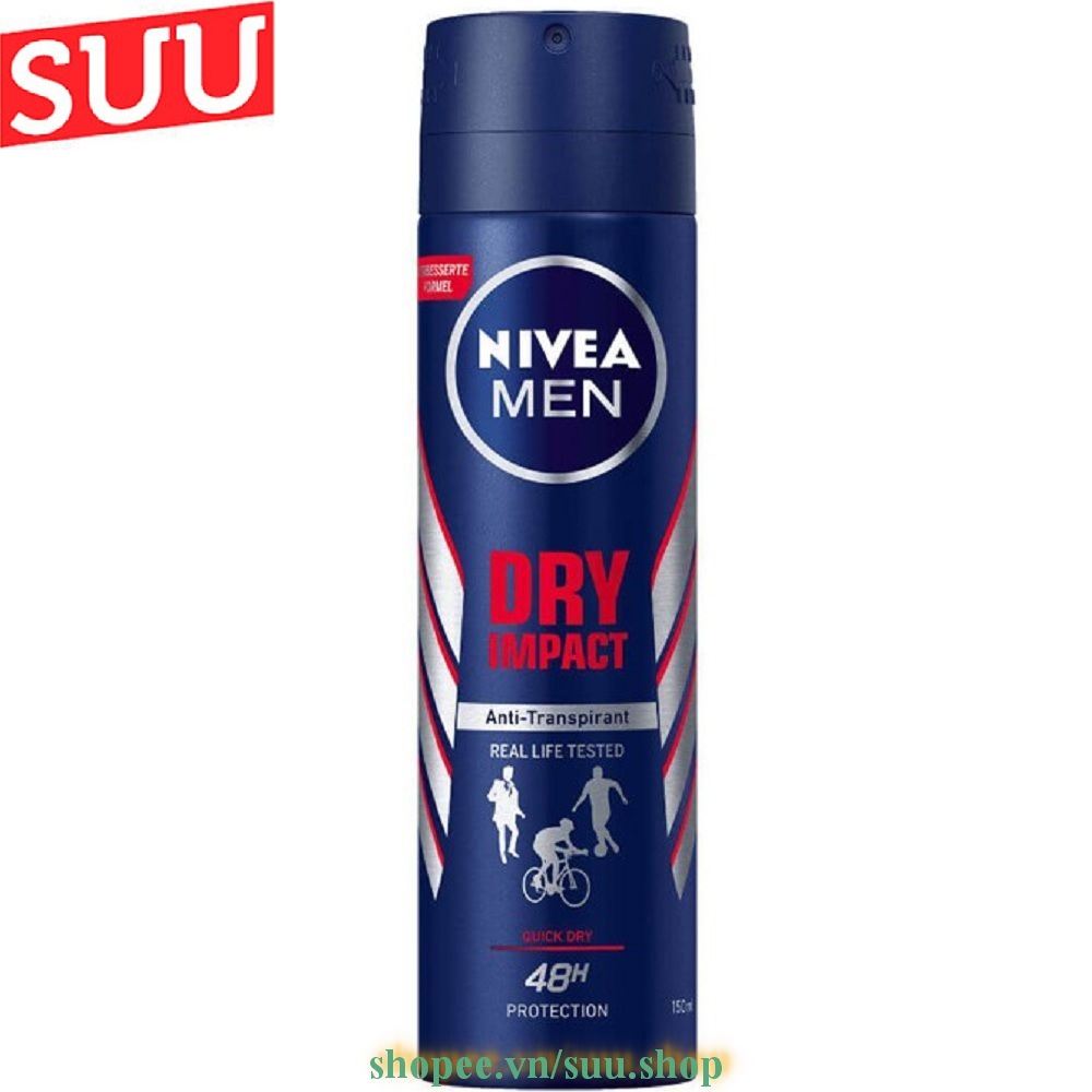 Xịt ngăn mùi Nivea nam 150ml khô thoáng - 81602 suu.shop cam kết 100% chính hãng