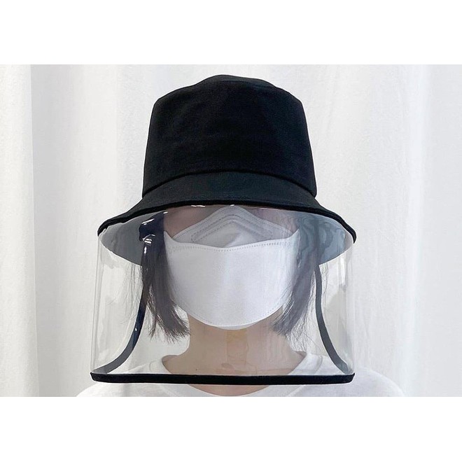 Nón có tấm nhựa che mặt, bảo vệ nước bắn vào mặt- Hàng sẵn