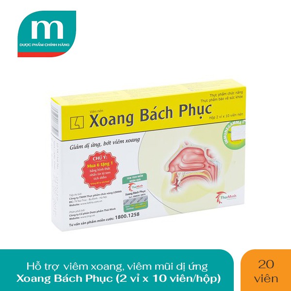 Viên uống hỗ trợ điều trị viêm xoang Xoang Bách Phục 20 viên