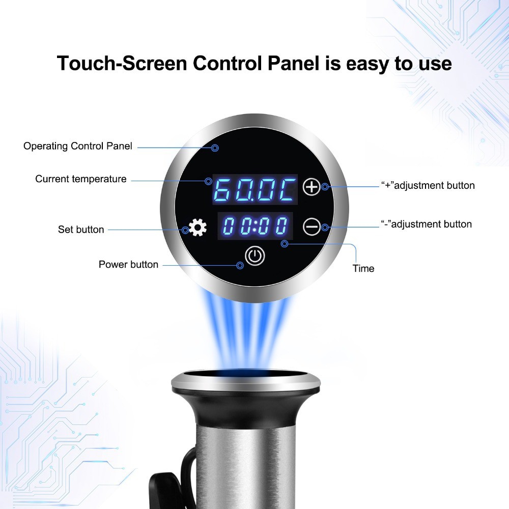 Máy nấu chậm Sous vide BioloMix SV-8006 công suất 1200W màn hình điều khiển chính xác kỹ thuật số LED