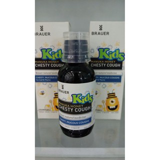 SIRO HO CÓ ĐỜM BRAUER CHO BÉ TRÊN 2 TUỔI - BRAUER KIDS MANUKA HONEY CHESTY COUGH 100 ML