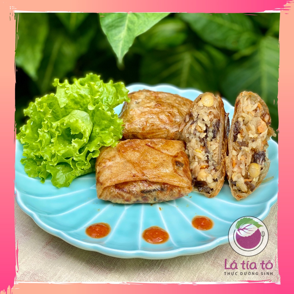 CHẢ NEM VUÔNG CHAY ĐÔNG LẠNH - LÁ TÍA TÔ