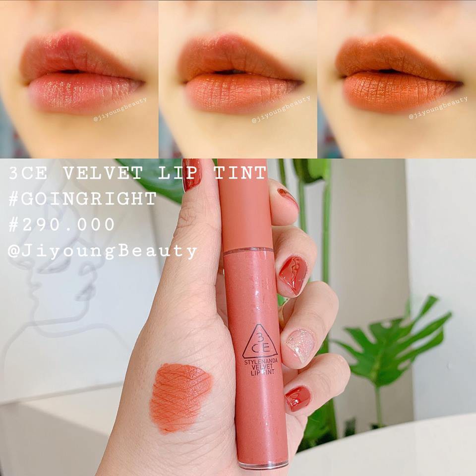 Son 3CE Velvet Lip tint - Going right, Taupe, Best ever, Private, Near and dear, Pink break