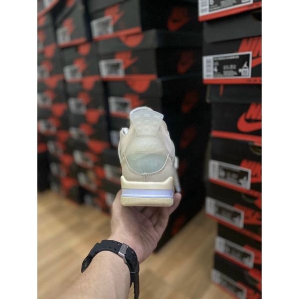 Giày air jordan 4 retro off white kem ,jordan 4  xanh dương , Giày sneaker JD4 màu kem siêu hot mới nhất | BigBuy360 - bigbuy360.vn