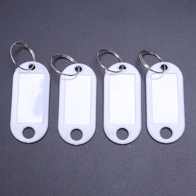 Set 20 Móc Khóa Thẻ ID Bằng Nhựa Màu Trắng