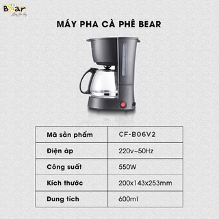 Máy pha cafe mini máy pha trà Bear CF-B06V2 600ml bảo hành 12 tháng