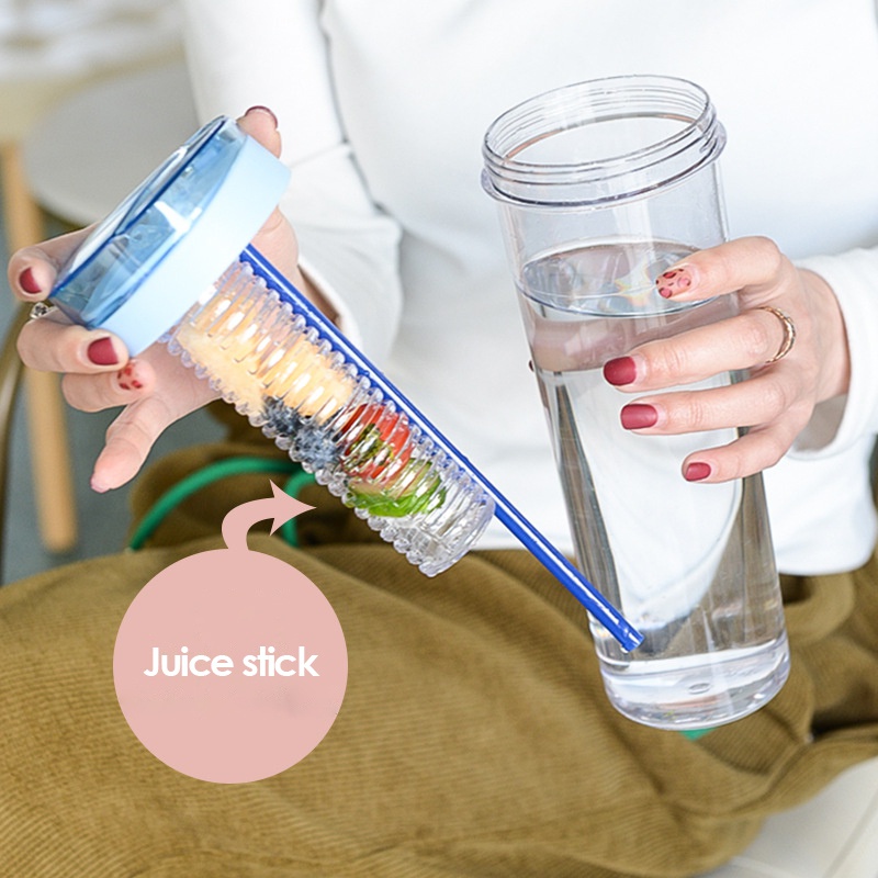 Bình Nước Trong Suốt Dung Tích Lớn Có Nắp Và Ống Hút