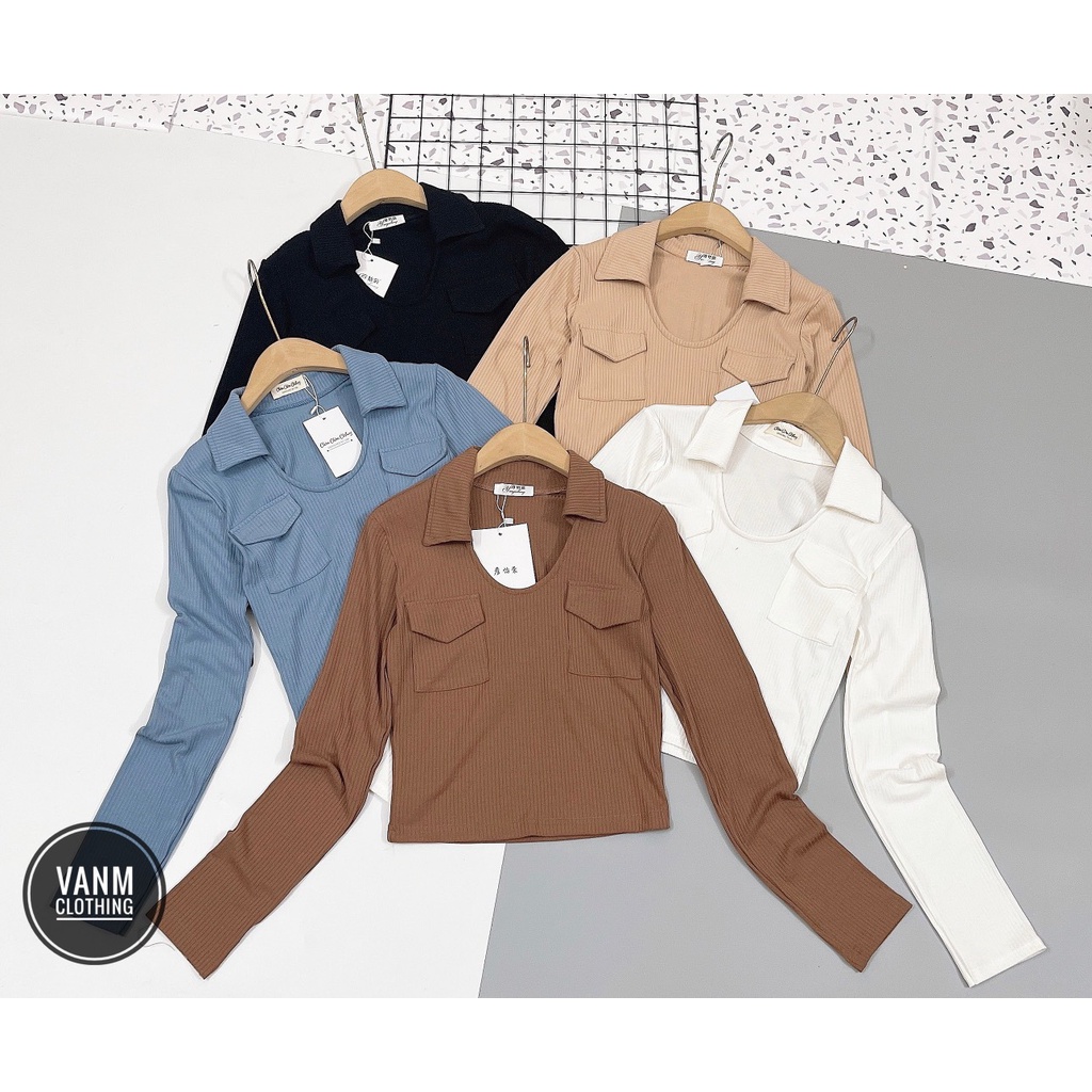 Áo tăm cổ đức 2 túi xịn xò chất siêu đẹp