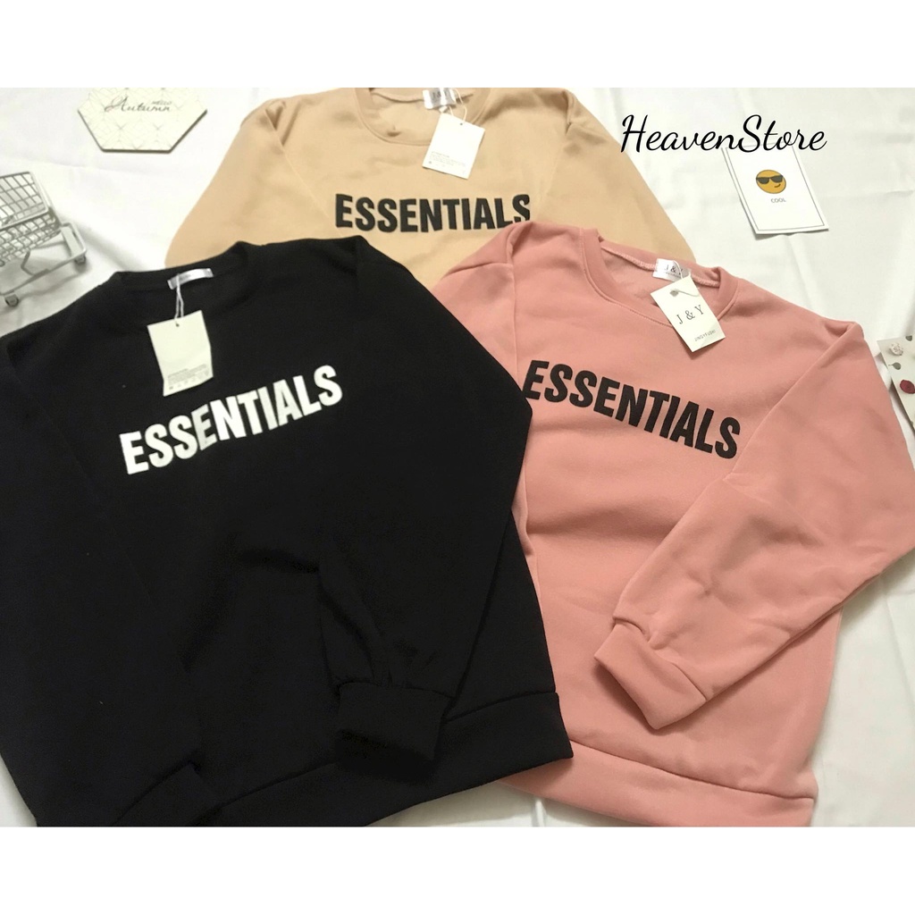 Áo Sweater ESSENTIALS nữ form rộng unisex (Ảnh Thật) | BigBuy360 - bigbuy360.vn