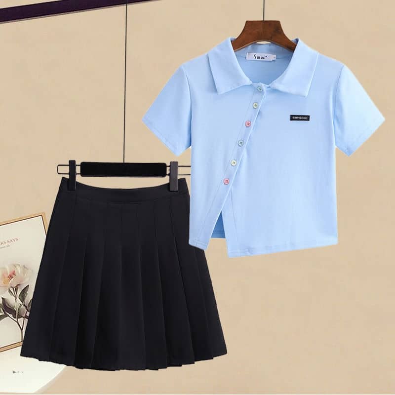 Áo POLO có cổ dáng croptop chất cotton siêu mát, kết hợp với quần công sở, chân váy, mặc cực đẹp
