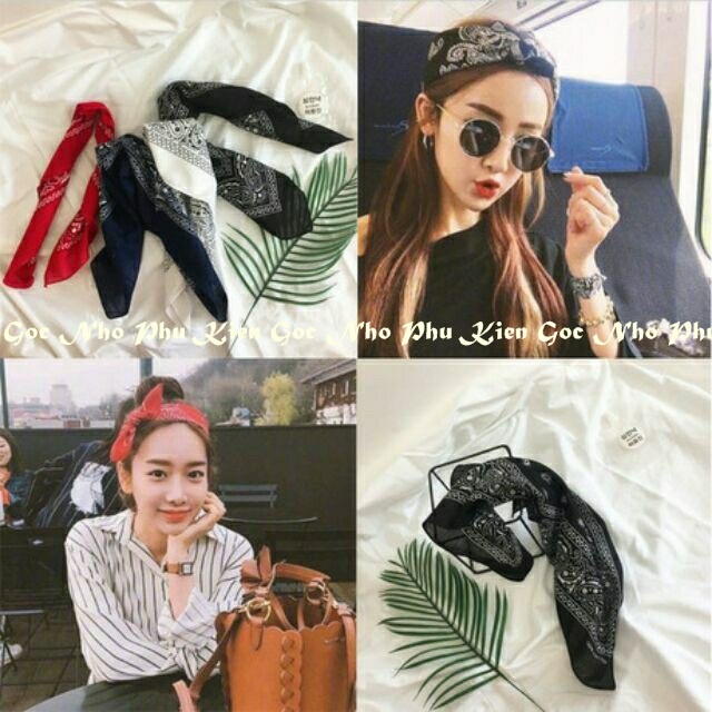 Khăn bandana, khăn turban nam nữ cotton 100% l1, khăn buộc đầu 55x55cm
