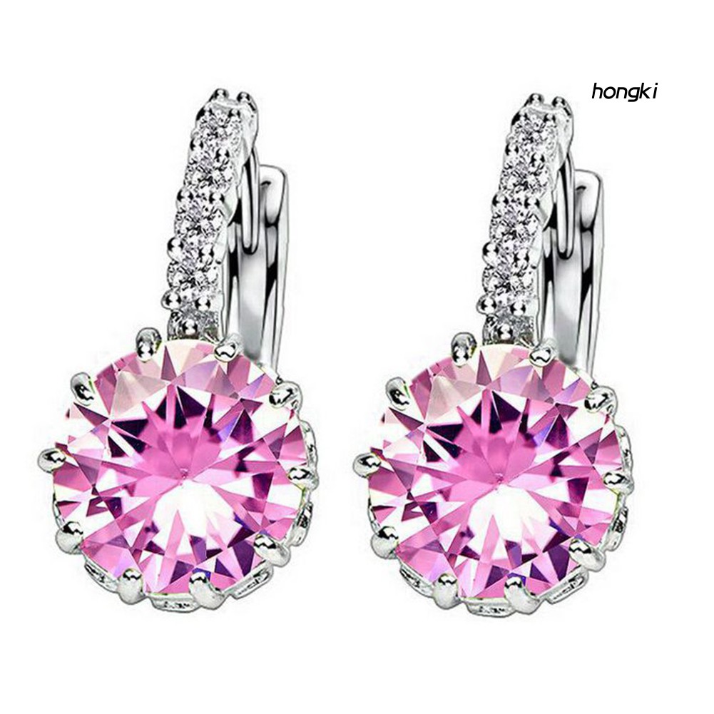 Khuyên Tai Tròn Đính Đá Thời Trang Cho Nữ