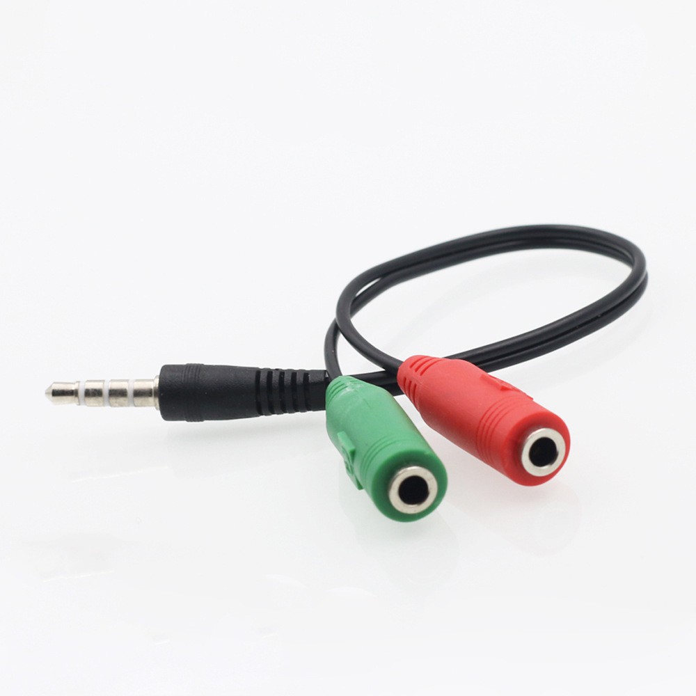 Cáp chia Audio 3.5mm ra mic và loa (xanh đỏ)