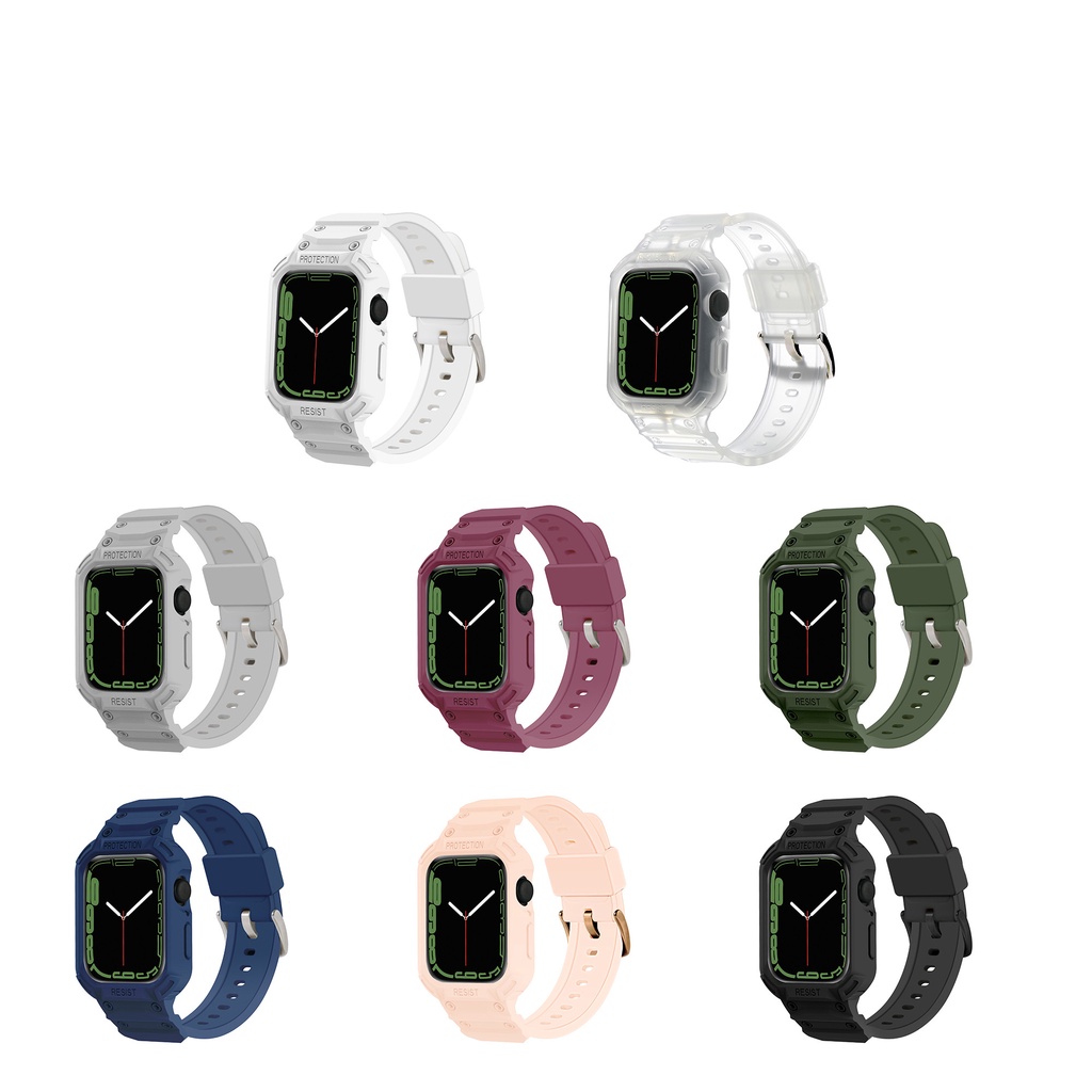 Ốp Dây Đeo Cao Su Cho Đồng Hồ Thông Minh Apple Watch 38 40 41 42 44 45 49mm iWatch Series 8 Ultra 7 6 SE 5 4 3 2 1