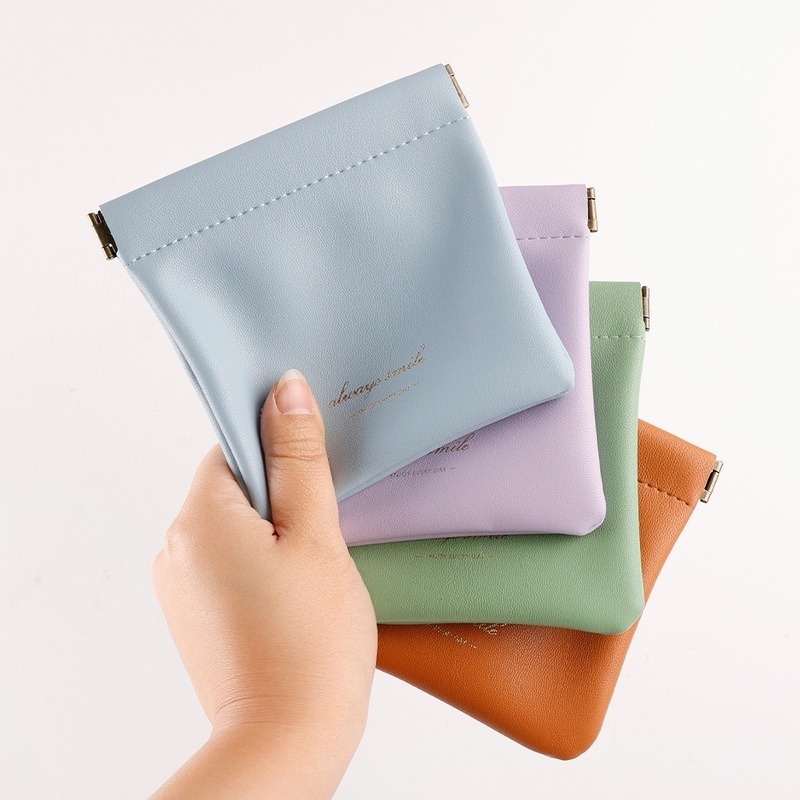 Túi Đựng Son Môi/Mỹ Phẩm Mini Bằng Da PU Dày Nhiều Màu Chống Bụi Sáng Tạo