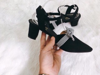 Giày SANDAL bít mũi phối nơ gót 5 phân