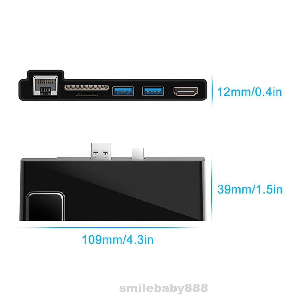 Đế Sạc Đa Năng Abs Và Play Usb Rj45 4k Hdmi Cho Surface Pro 6