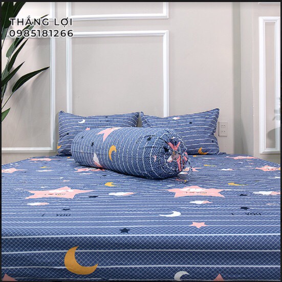 Drap Cotton 100% Thắng Lợi chính hãng Mẫu Sao Xanh IN LOGO THẮNG LỢI vệ sinh dễ dàng.