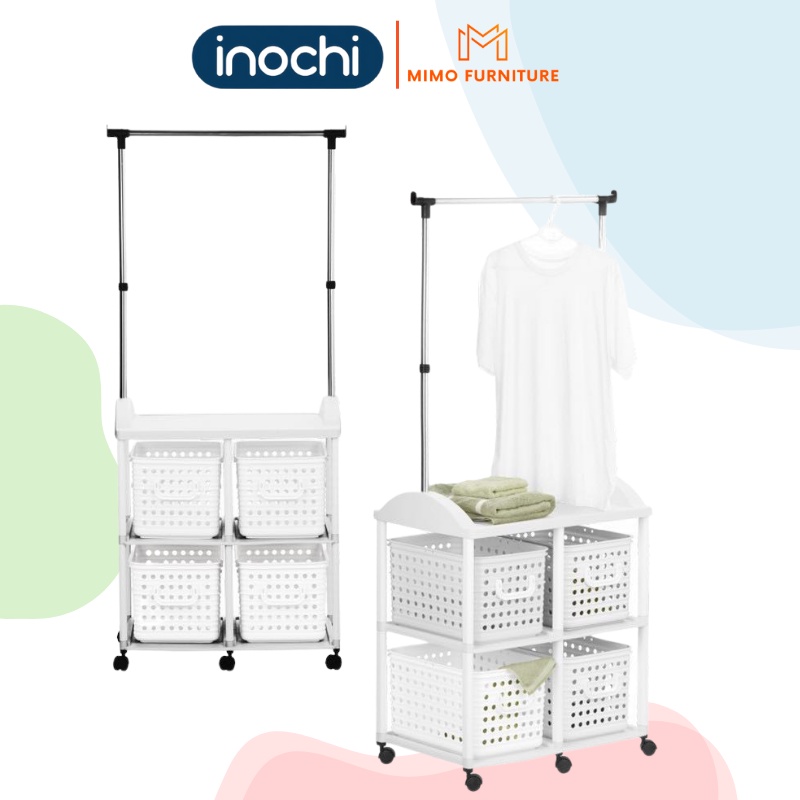Kệ Treo Quần Áo INOCHI Tủ Đựng Quần Áo Thiết Kế Thông Minh Xếp Gọn Quần Áo Ngăn Nắp Gọn Gàng