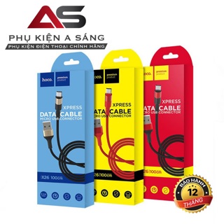 Cáp sạc Hoco X26 sạc nhanh tương thích cho đầu lightning, micro USB, Type-C