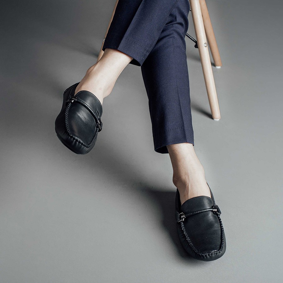 Giày Lười Nam LAFORCE Bo Viền Quai Ngang GNLA3105-1-D Tặng Tất UNIQLO Cao Cấp