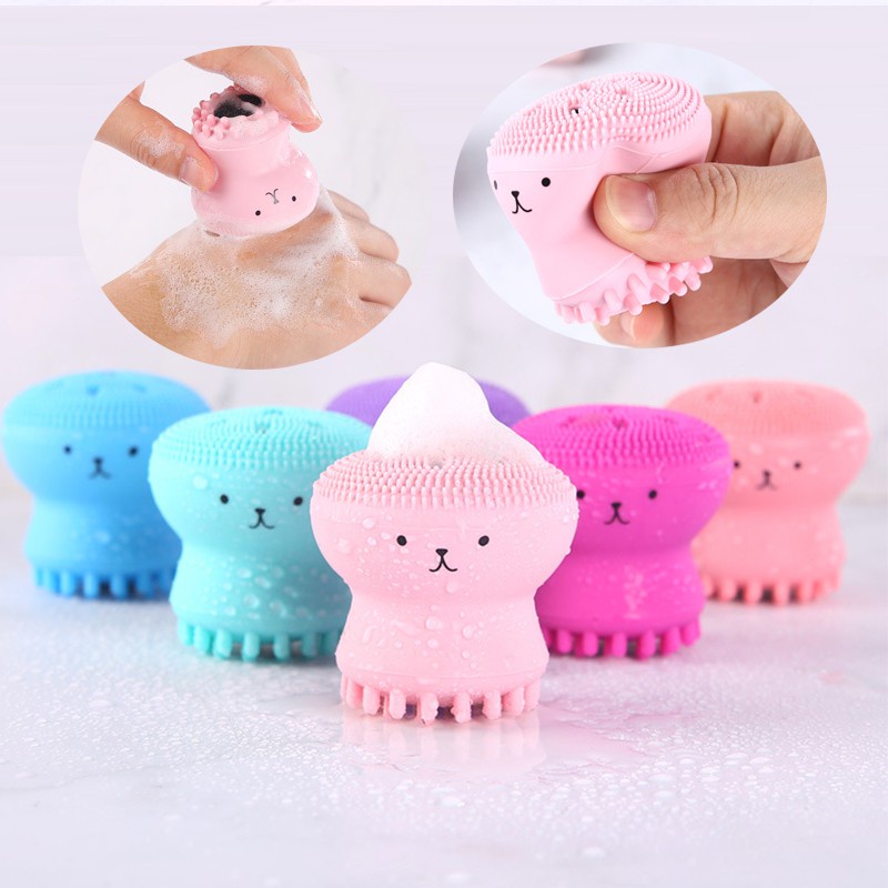 Bông rửa mặt hình bạch tuộc massage mặt siêu sạch cọ rửa mặt siêu êm Hàn Quốc