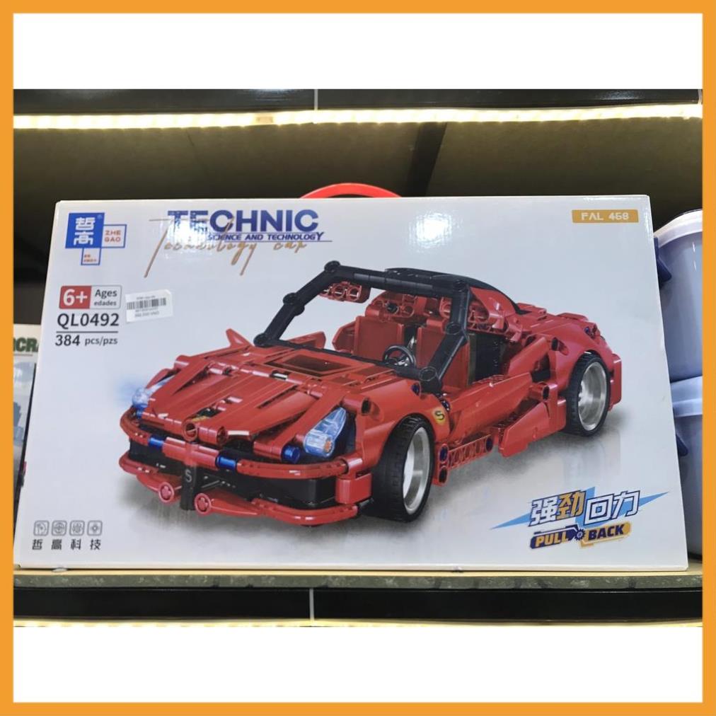 Bộ lego lắp ráp xe mui trần màu đỏ