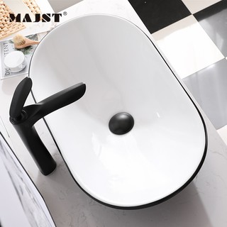 Lavabo sứ nghệ thuật ,Chậu sứ nghệ thuật trắng đen MAJST.