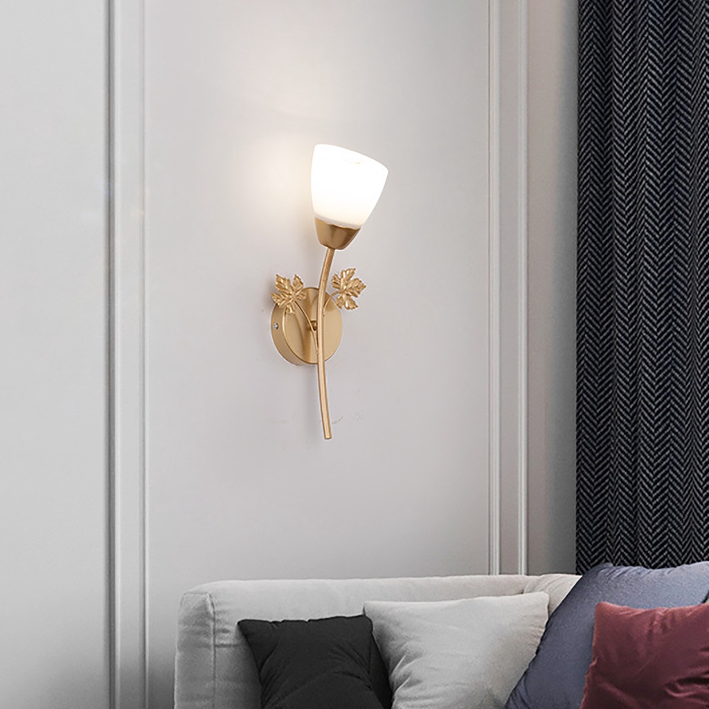 Đèn Ngủ Treo Tường Hoa Thường Xuân Mạ Đồng UPLED Trang trí Phòng Khách, Lối đi