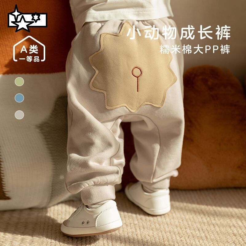 Quần Cotton Lót Nhung Họa Tiết Hoạt Hình Dễ Thương Thời Trang Thu Đông Cho Bé