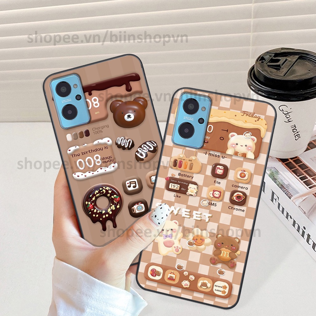 Ốp Realme 9i in hình gấu chocolate kẹo ngọt siêu đẹp siêu xinh