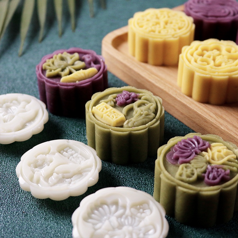 Khuôn Bánh Trung Thu GLAMO HOME Khuôn Làm Bánh Lò Xo 100g Có 6 Mặt Thay Đổi
