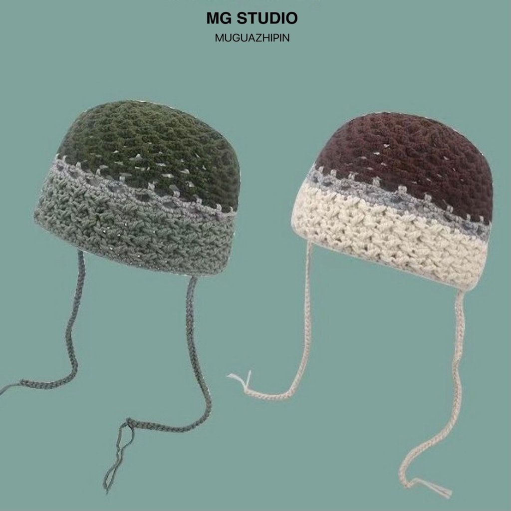Mũ Dệt Kim Rỗng MG STUDIO Thời Trang 2 Màu Tùy Chọn