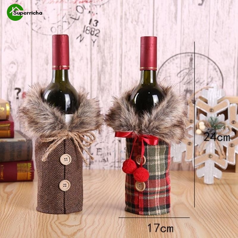 1 vỏ bọc chai rượu hoạ tiết giáng sinh dễ thương