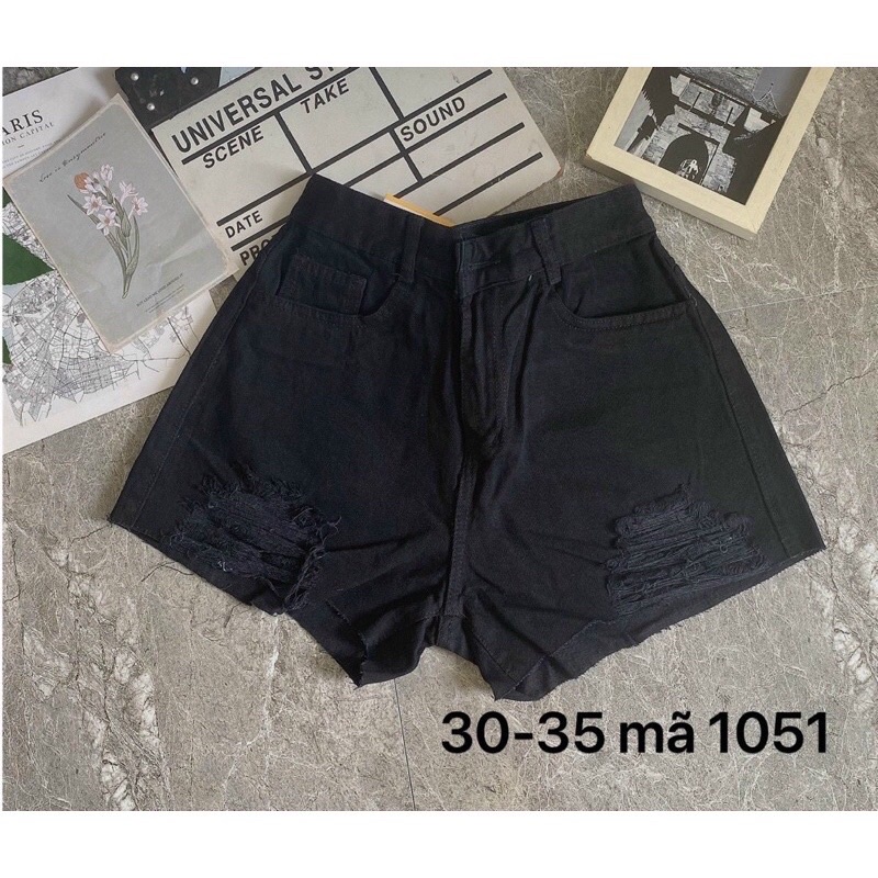 Quần Short Jean Nữ Lưng Cao Phối Rách Kiểu Bigsize Ms1052-1