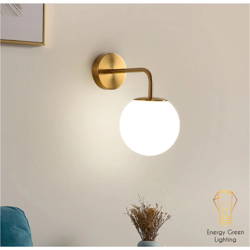 Đèn Treo Tường Mặt Trăng Energy Green Lighting 6101 Thân Vàng - Chao Thủy Tinh - Kiểu Dáng Sang Trọng