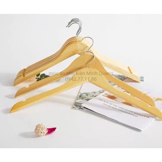 combo 10 móc treo quần áo bằng gỗ, móc gỗ tam giác không thanh ngang,phụ kiện cho shop thời trang