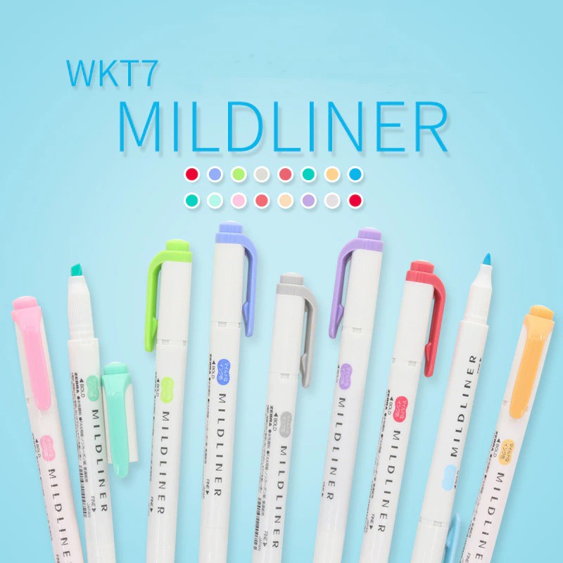 Bút đánh dấu 2 đầu zebra Mildliner Nhật Bản ( lẻ )