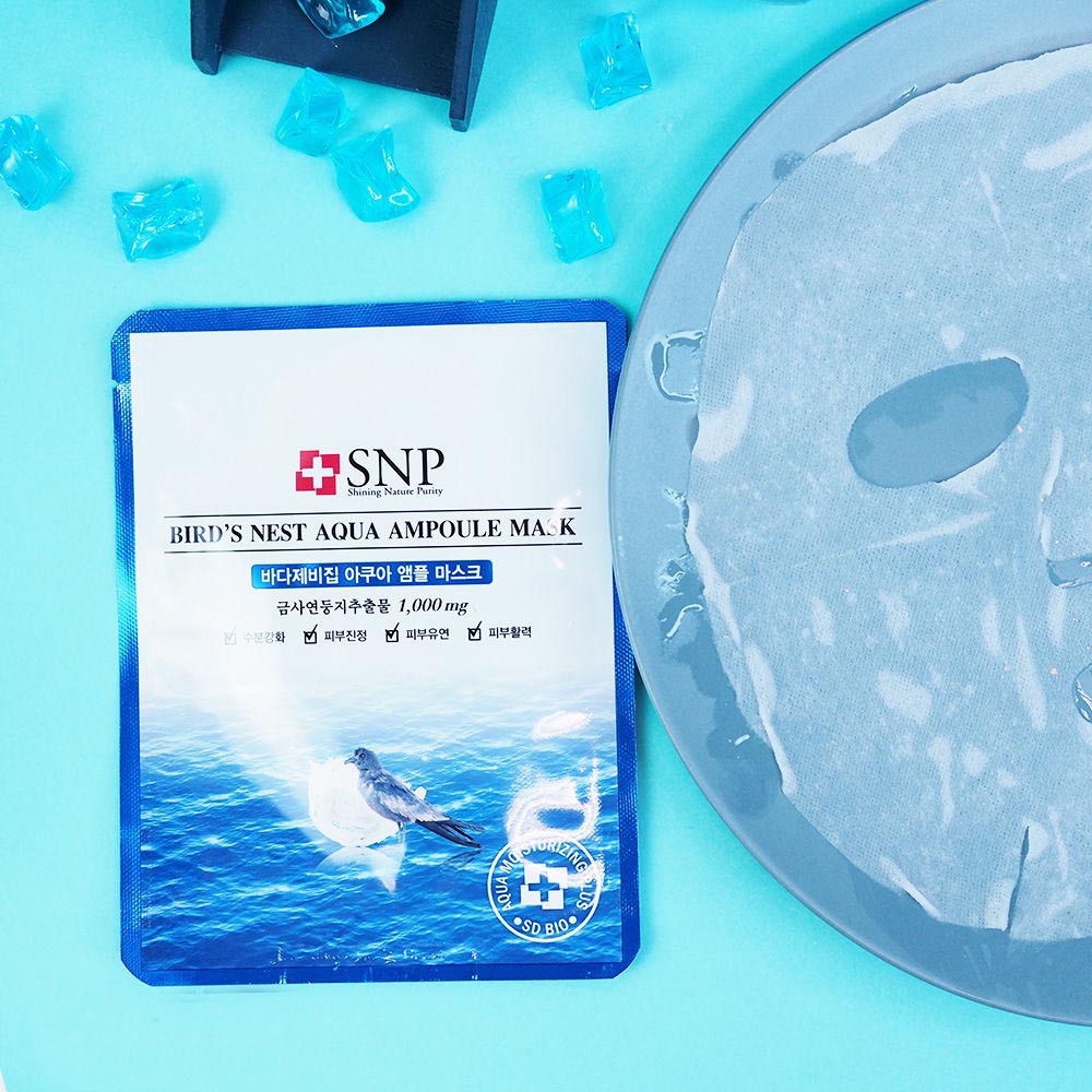 Mặt Nạ Ampoule Tinh Chất Tổ Yến Dưỡng Ẩm Chuyên Sâu SNP Bird's Nest Aqua Ampoule Mask 25ml