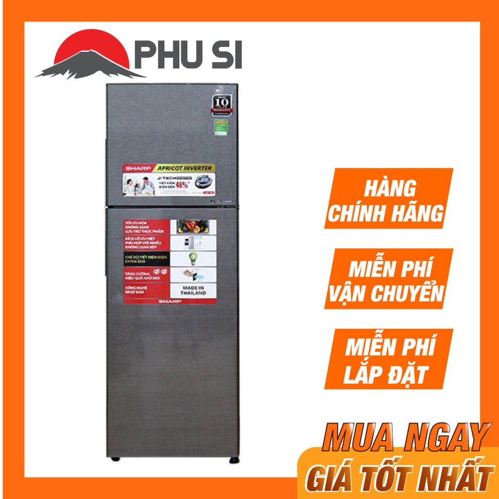 [MIỄN PHÍ VẬN CHUYỂN LẮP ĐẶT] - SJ-X281E-SL - Tủ Lạnh Inverter Sharp SJ-X281E-SL (253L)