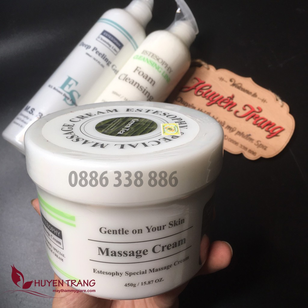 Kem Massage Mặt Trà Xanh ESTESOPHY Hàn Quốc 450g Kem Mát Xa Cho Da Dầu Dùng Trong Spa, Thẩm Mỹ Viện Huyền Trang NANOCEE