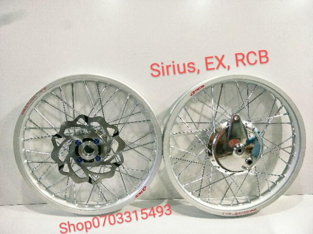 BÁNH CĂM RCB , EX2010 Gắn Vừa Sirius căm đùm mạ crôm loại1 niền nhôm RCB  1.4 1.6 kèm má đùm, đĩa ốc Titan