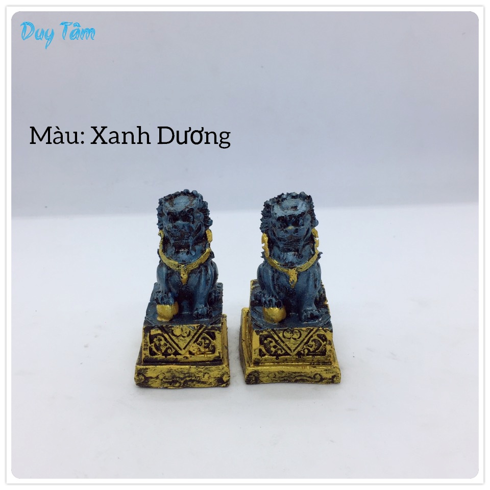 Tiểu cảnh mini để bàn, hồ cá, bán cạn, bể cá thủy sinh, non bộ, bonsai, bàn làm viêc. TC005- Mô hình cặp sư tử đá.