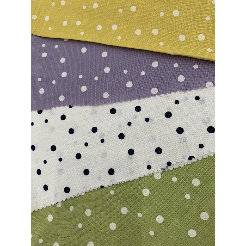 Vải Xô Hoạ Tiết Chấm Bi Cao Cấp mềm mại nhà Lavie thấm hút mồ hôi tốt, vải may quần áo, khăn