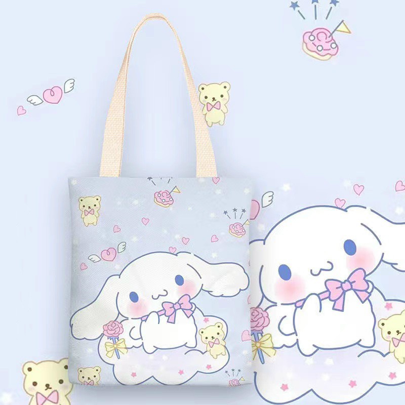 [ CÓ ẢNH THẬT] Túi Canvas Cỡ Lớn Thời Trang Ulzzang Hàn Quốc Học Sinh Sinh Viên Đi Học , Đi Chơi. Họa tiết hoạt hình