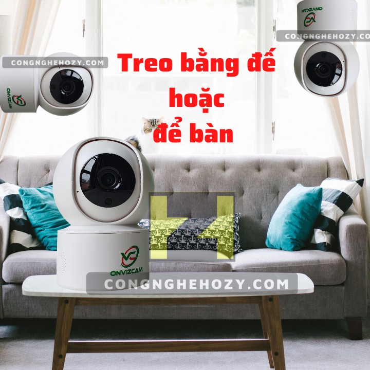 Camera wifi ONVIZCam 2.0 Mpx FullHD xoay 360 độ đàm thoại 2 chiều báo động chống trộm